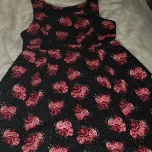 Torrid Flowers and polka dot Skater dress